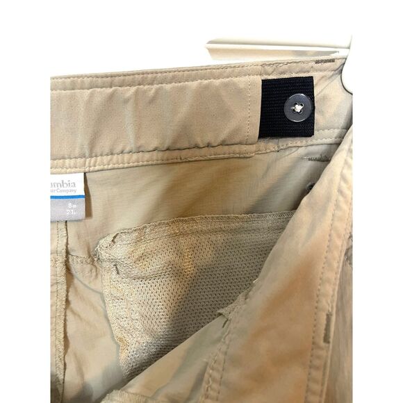 Columbia Women's Khaki Cargo Capris with Button Adjustable Waist Size 8 - Picture 12 of 15